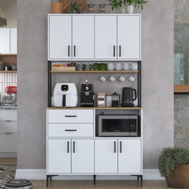 Hanah Home Armario Multiusos JE180 - 3403 Nogal y Blanco